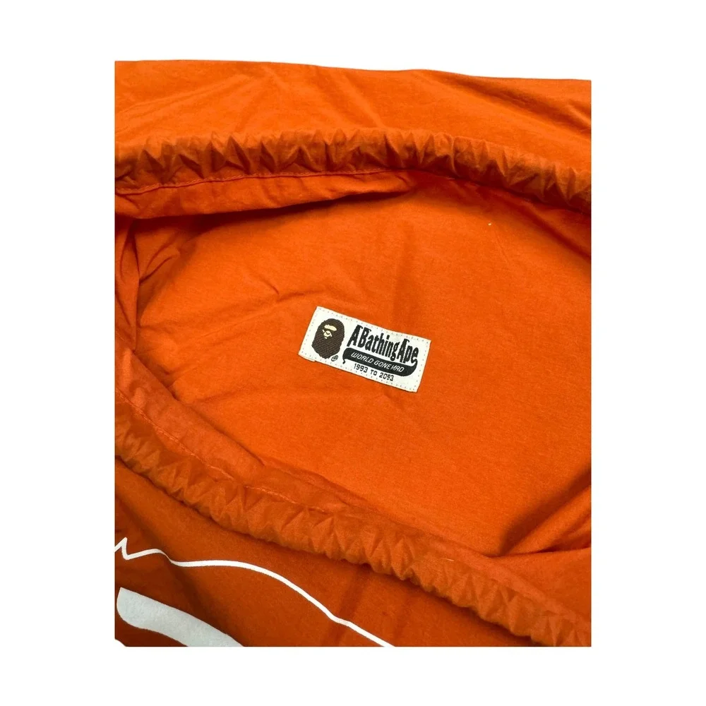 Bape Drawstring Cinch Bag Mens OS Orange Good 00s WGM Nylon Graphic
